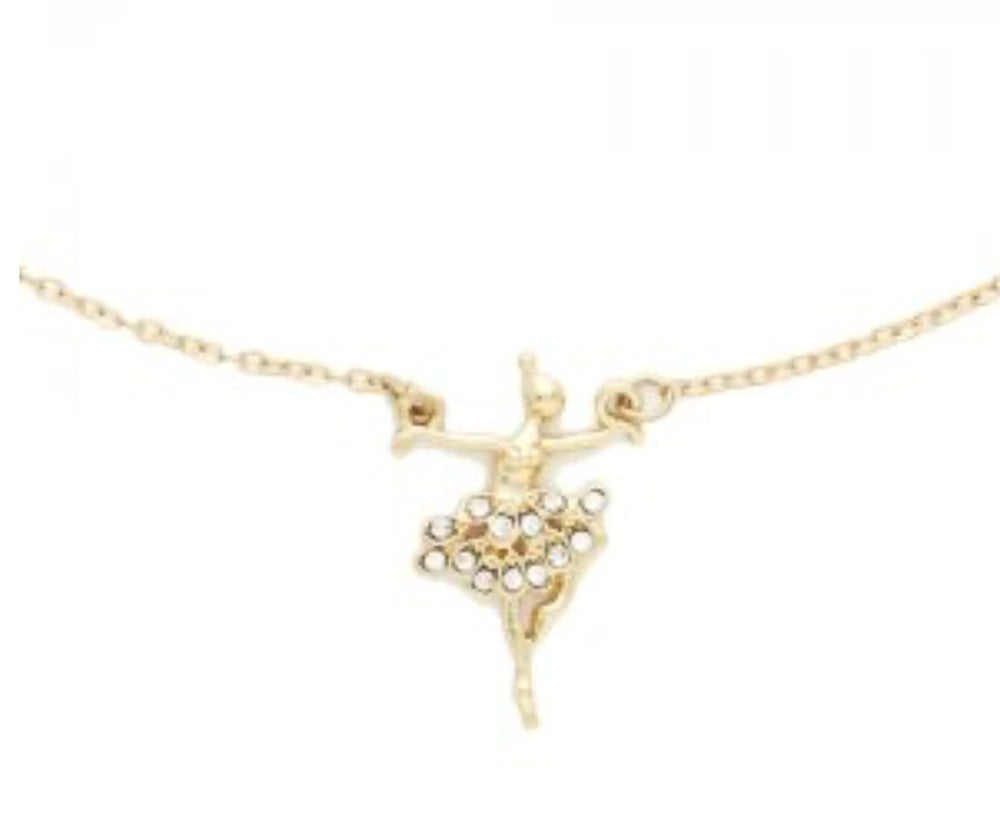 Tiny Gold Ballerina Necklace