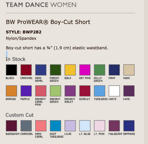 Body Wrappers Boy-cut Brief Shorts - Washington Dancewear