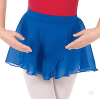 Eurotard Girls Chiffon Mock Wrap Pull On Skirt - Washington Dancewear
